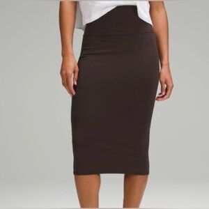 Lululemon Athletica Dark Brown Pencil Skirt